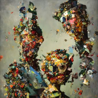 Digital Art "Flight of three friends" by digital artist Richard Vachtenberg at Jose Art Gallery