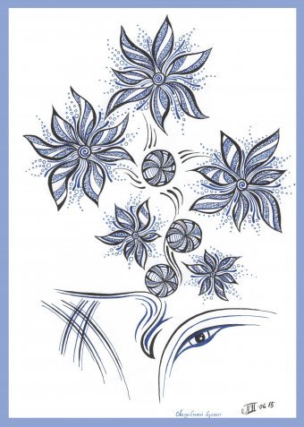 Desenho "Buquê de casamento de Julieta", ilustrador Ludveg Kandinsky II tinta papel na Jose Art Gallery