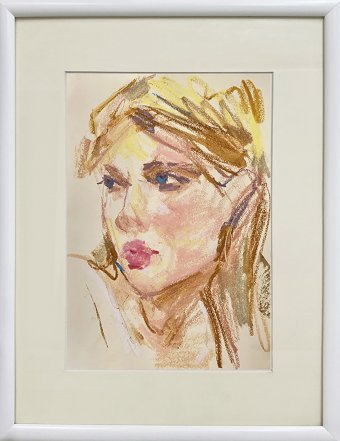 Graphique "Pensif", illustrateur Tetiana Shendryk pastel papier à la Jose Art Gallery