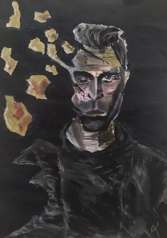 Graphique "Un morceau de moi", illustrateur Stanislav Bazylev aquarelle papier à la Jose Art Gallery