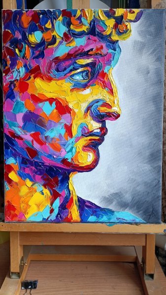 Additional view 4: Contemporary Art Portrait Painting David by painter Anastasia Kozorez oil canvas 