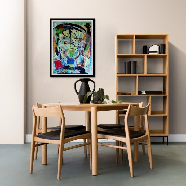 Additional view 5: Contemporary Art Flower Painting A Universe of Colors and Secrets by painter A.fe ink canvas 