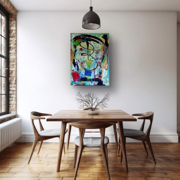 Additional view 8: Contemporary Art Flower Painting A Universe of Colors and Secrets by painter A.fe ink canvas 