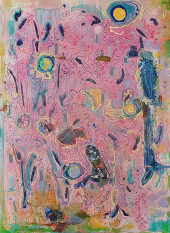 Painting "Fragments of the Lost Garden" by painter A.fe mixed method canvas at Jose Art Gallery