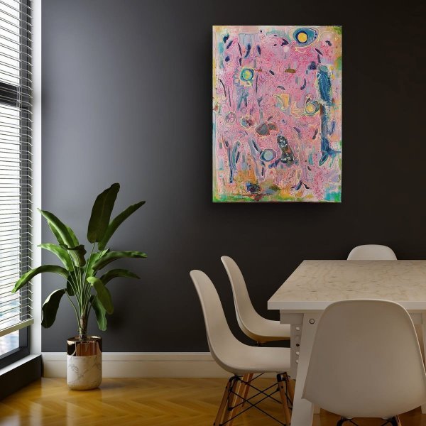 Additional view 10: Abstract Flower Painting Fragments of the Lost Garden by painter A.fe mixed method canvas 