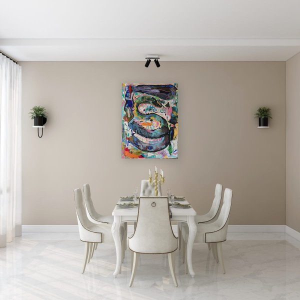 Additional view 2: Contemporary Art Flower Painting Silence in Motion: Contemporary Expression by painter A.fe mixed method canvas 