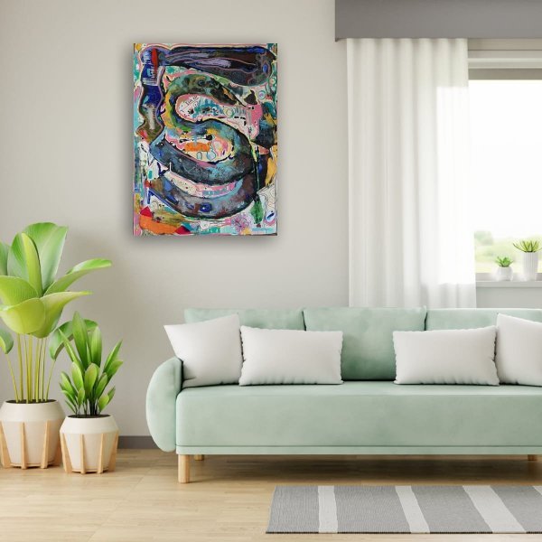 Additional view 3: Contemporary Art Flower Painting Silence in Motion: Contemporary Expression by painter A.fe mixed method canvas 