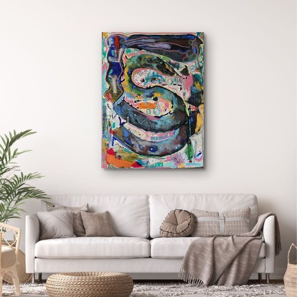 Additional view 5: Contemporary Art Flower Painting Silence in Motion: Contemporary Expression by painter A.fe mixed method canvas 