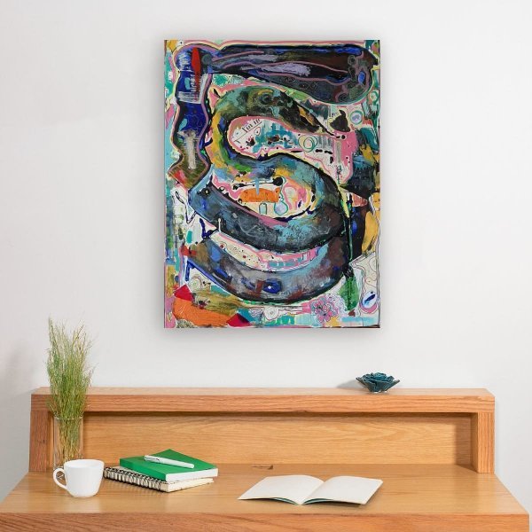 Additional view 6: Contemporary Art Flower Painting Silence in Motion: Contemporary Expression by painter A.fe mixed method canvas 