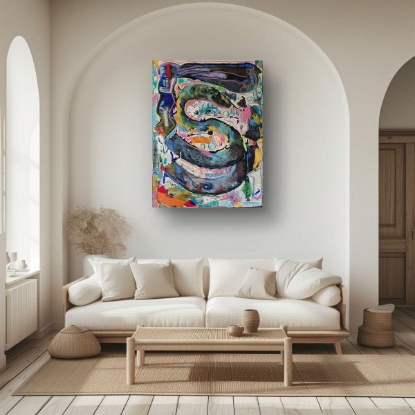 Additional view 9: Contemporary Art Flower Painting Silence in Motion: Contemporary Expression by painter A.fe mixed method canvas 