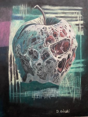Pintura "Fruta prohibida", pintor Dariusz Górski pastel cartulina en Jose Art Gallery