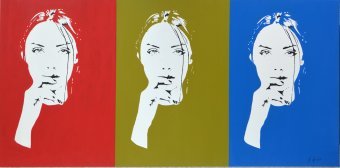 Pintura "La mujer taciturna", pintor Goswin Houy acrílico lienzo en Jose Art Gallery