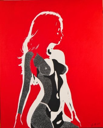 Pintura "Fantasía roja", pintor Goswin Houy acrílico lienzo en Jose Art Gallery