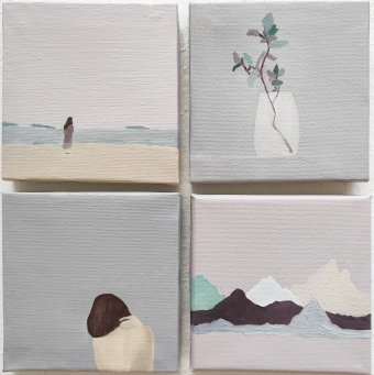 Pittura "Possibilità", pittore Yanina Mutul olio tela alla Jose Art Gallery