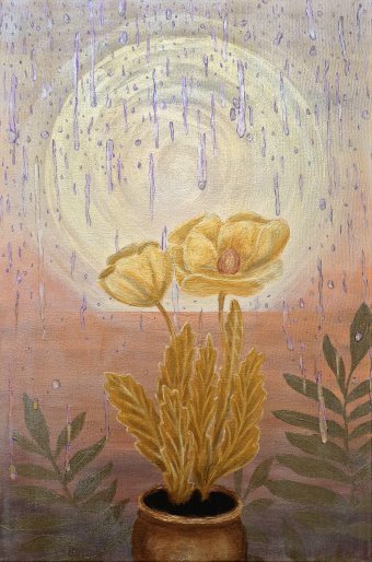 Painting "Dawn after the rain" by painter Yuliya Suhonosova acrylic canvas at Jose Art Gallery