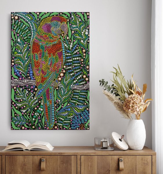 Parrot Painting by Oxana Lazari - Jose Art Gallery