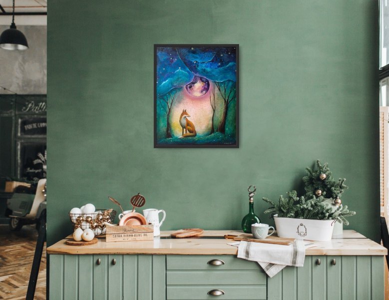 Additional view 5: Surrealism Animal Painting Night Echoes by painter Evgenia Smirnova oil canvas 