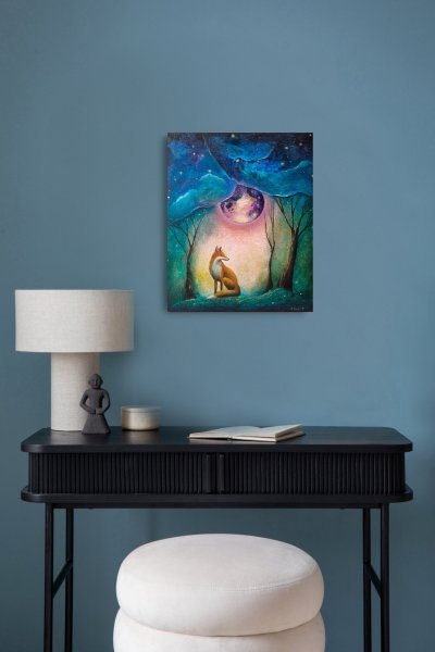 Additional view 8: Surrealism Animal Painting Night Echoes by painter Evgenia Smirnova oil canvas 