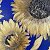 Elegant Sunflowers. Blue and Gold Patriotism – painting