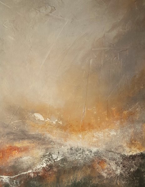 Additional view 2: Abstract Landscape Painting Opening paths by painter Roser JB mixed method canvas 