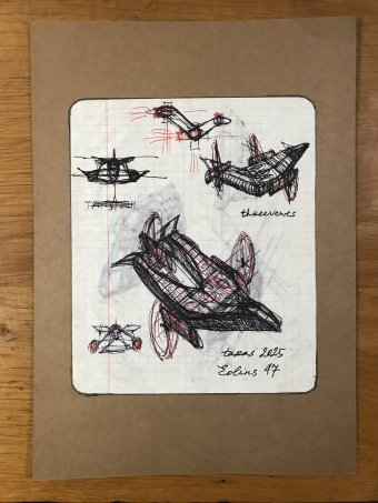 Desenho "Eolins 47", ilustrador Taras Leskiv caneta papel na Jose Art Gallery