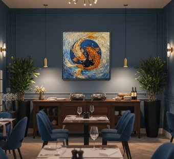 Pintura "Imagen del signo zodiacal Piscis", pintor Violeta Vodyana óleo madera en Jose Art Gallery