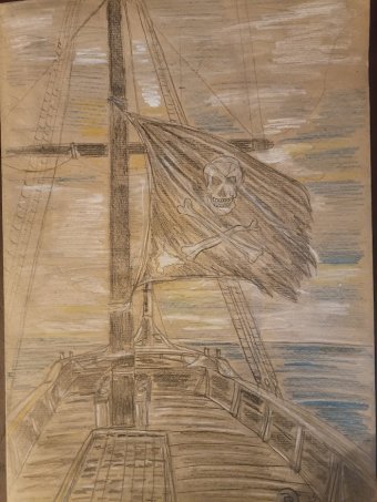 Grafica "Mare Ribelle. Arte Belle Arti Pirati", illustratore roberto ferrando matita carta alla Jose Art Gallery