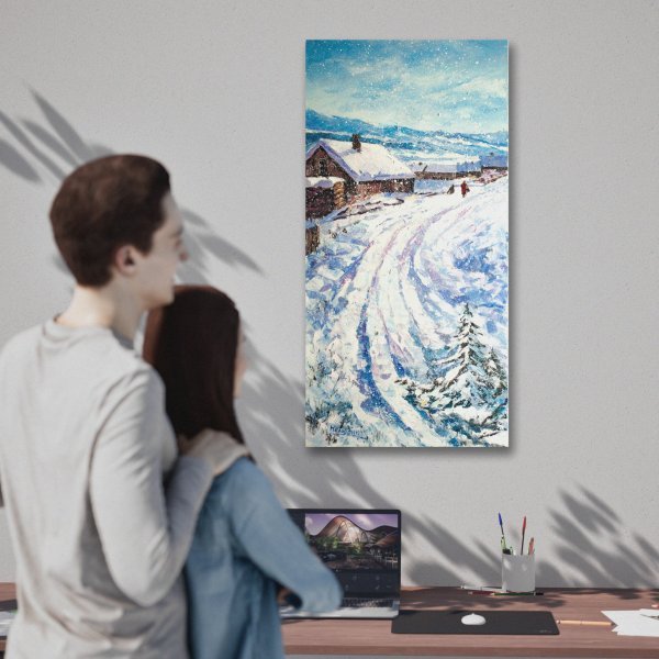 Winter Landscape: The Silent Snow Dance Painting by Oleksandr Neliubin