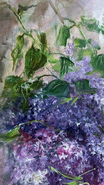 Additional view 6: Impressionism Flower Painting Lilac by painter Elena Khokhryakova oil canvas 