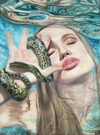 Painting "In her depth" by painter Elena Khokhryakova oil canvas at Jose Art Gallery