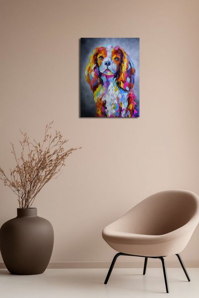 Additional view 1: Contemporary Art Animal Painting Cavalier King Charles Spaniel by painter Anastasia Kozorez oil wood 