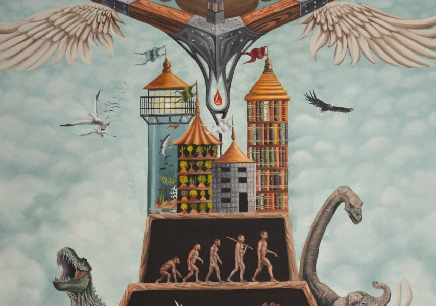 Additional view 4: Surrealism Genre Painting EARTHSHIP VOL 2 by painter Beklan Kizilcay oil canvas 