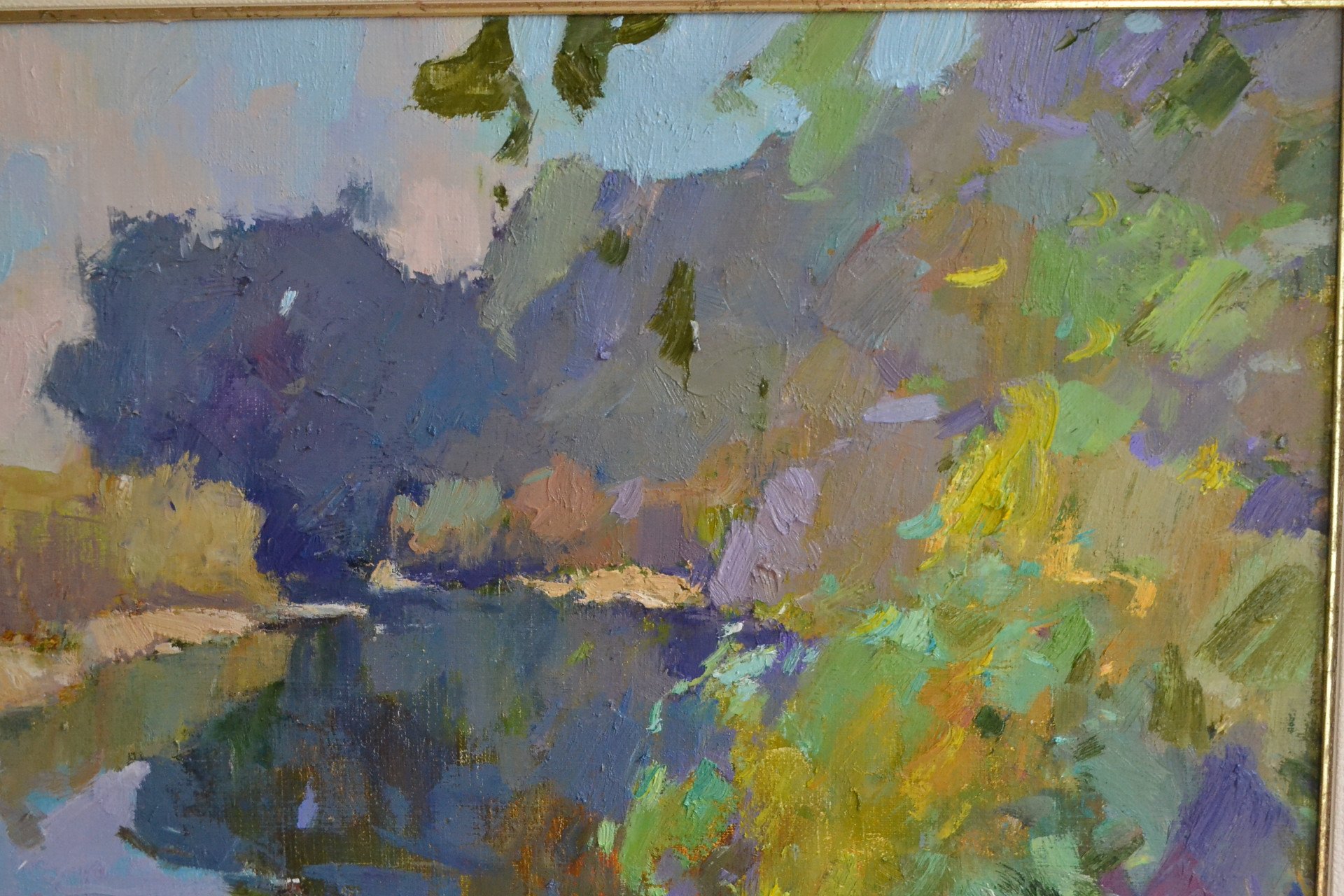 Bank of the river - painting