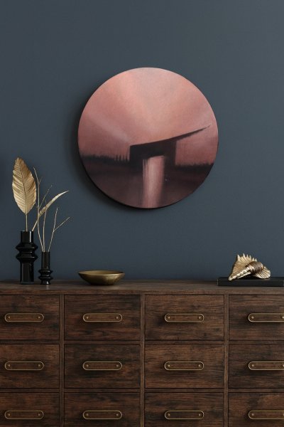 Rose Horizon: Contemporary Circular Abstraction Painting by Ela Szczepaniak