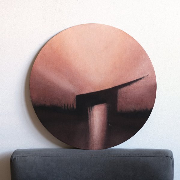 Rose Horizon: Contemporary Circular Abstraction Painting by Ela Szczepaniak