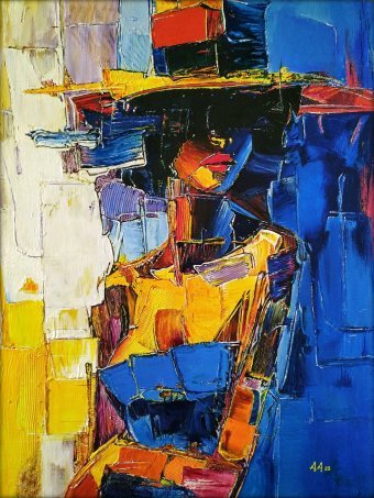 Painting "Secret Presence" by painter Alexander Aksyonov acrylic canvas at Jose Art Gallery