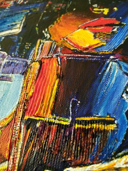 Additional view 2: Expressionism Portrait Painting Secret Presence by painter Alexander Aksyonov acrylic canvas 