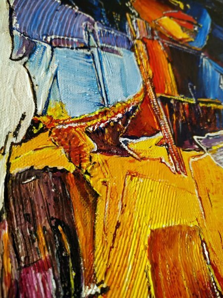 Additional view 3: Expressionism Portrait Painting Secret Presence by painter Alexander Aksyonov acrylic canvas 