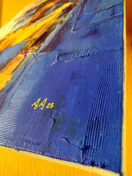 Additional view 5: Expressionism Portrait Painting Secret Presence by painter Alexander Aksyonov acrylic canvas 