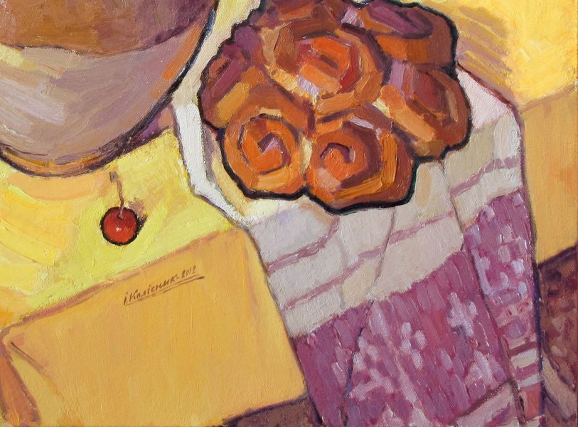 Додаткове зображення 1: Постімпресіонізм Натюрморт Живопис "Yellow Still Life-2", живописець Ivan Kolisnyk масло холст 