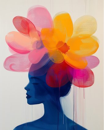 Malarstwo "Co wiedzą kwiaty", malarz Tatiana Taner atrament płótno w Jose Art Gallery