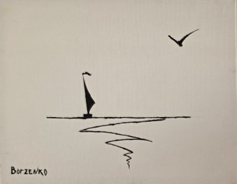 Painting "A drawing from childhood" by painter Grigoriy Borzenko oil canvas at Jose Art Gallery