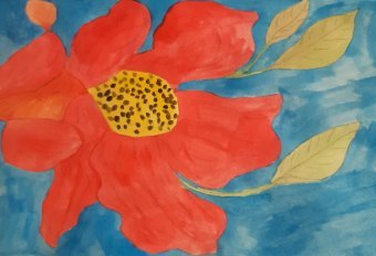 Painting "Flower Essence in Abstract Art" by painter Alexandra Irimia watercolor paper at Jose Art Gallery