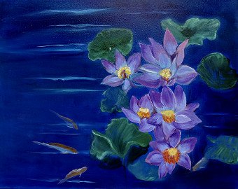 Lotus Pond with Koi fish