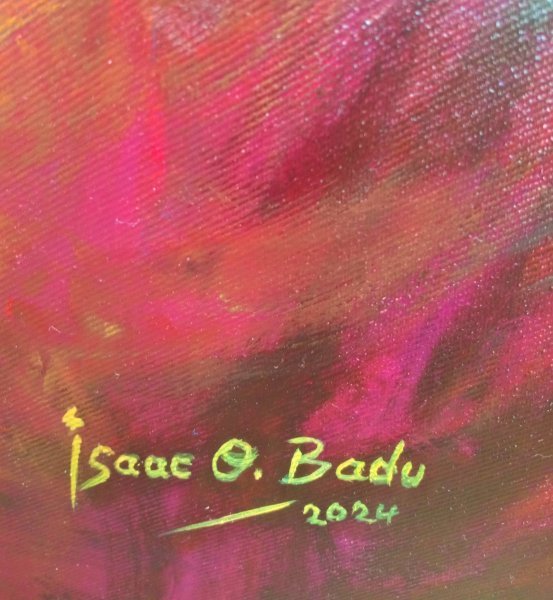 Additional view 2: Fine Art Animal Painting Majestic Lion Portrait by painter Isaac Opoku Badu acrylic canvas 