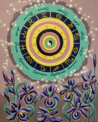 Peinture "Zodiaque", peintre Olena Stadnikova acrylique toile à la Jose Art Gallery