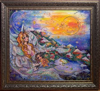 Painting "Guardian of the Earth" by painter Hanna Soloviova oil canvas at Jose Art Gallery