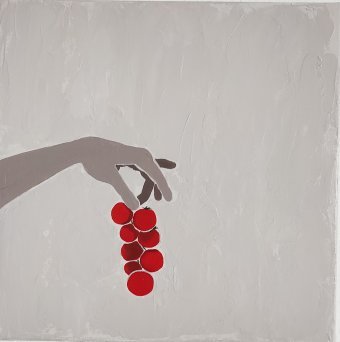 Painting "Tomatoes" by painter Yanina Mutul acrylic canvas at Jose Art Gallery