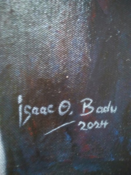 Additional view 4: Fine Art Animal Painting Majestic White Horse Portrait by painter Isaac Opoku Badu acrylic canvas 