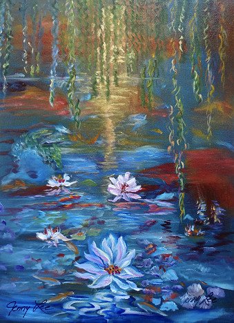 Moonlit Monet Pond